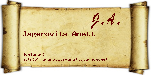 Jagerovits Anett névjegykártya